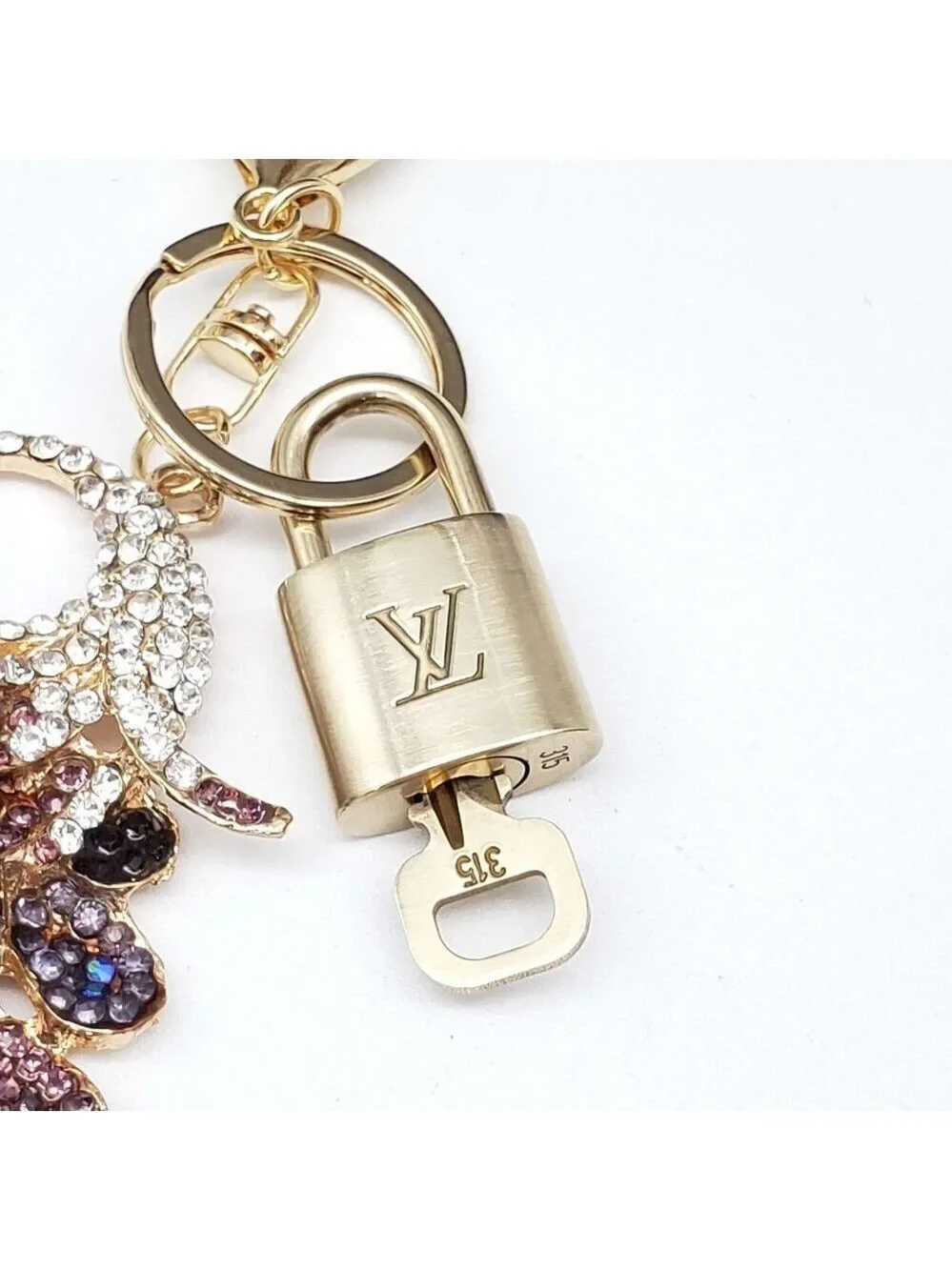 Louis Vuitton Gold Padlock 🔒 Key Set Authentic LV w/ Unbranded Keychain